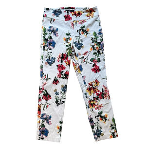 Up! Floral Print Women's Cropped Pants Size 10 Stretch Resortwear Vacation